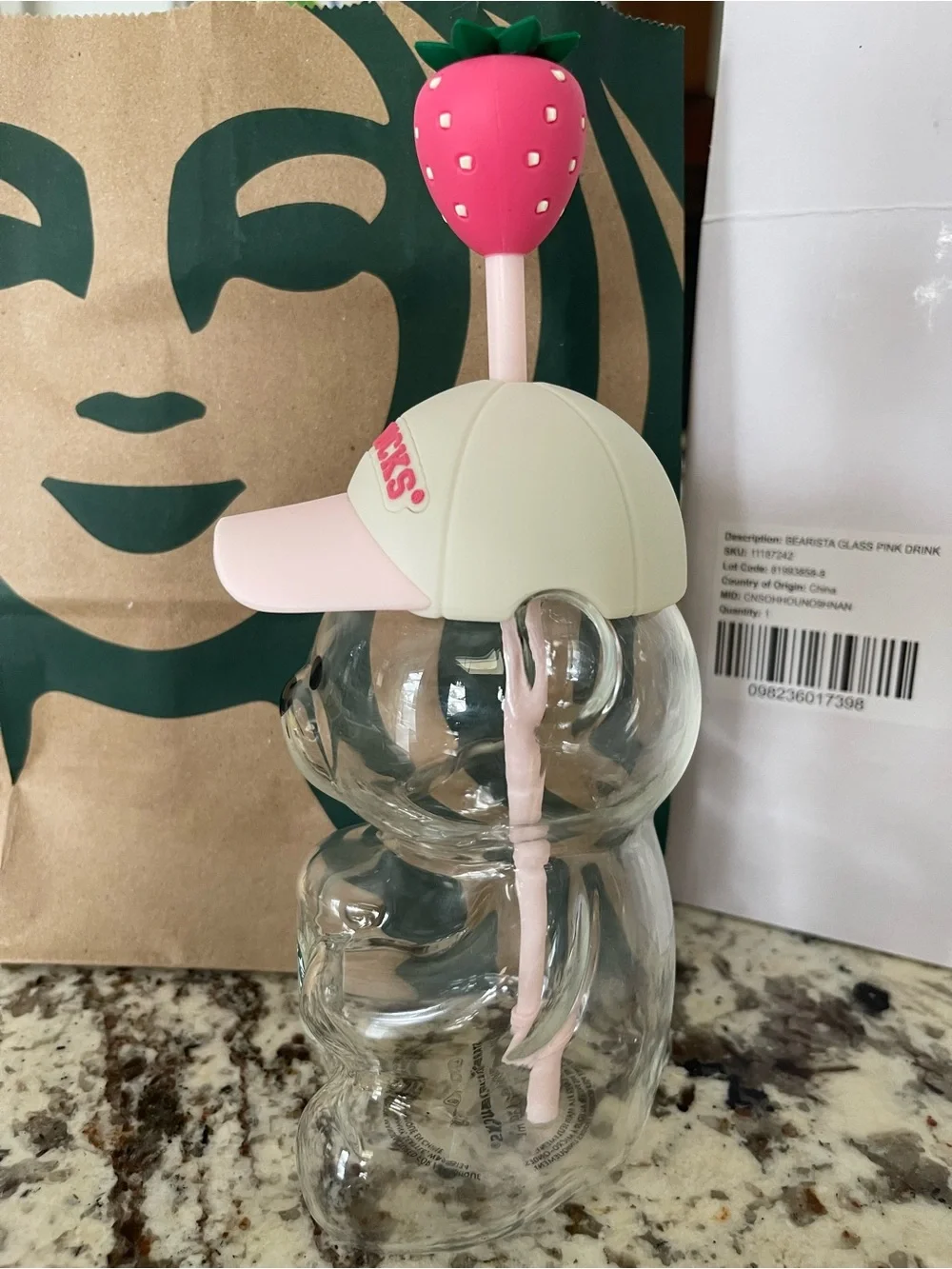 New Starbucks Clear Bear Tumbler with Pink Strawberry Straw 07/13/26 launch day